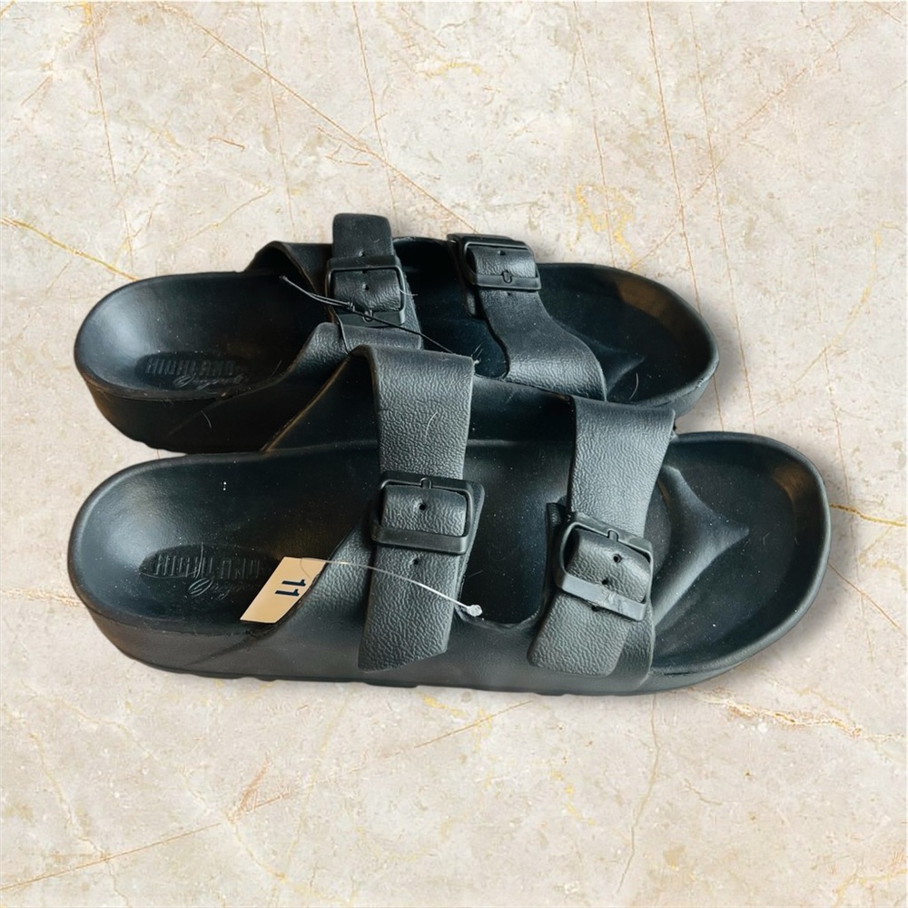 Black Double Strap Sandals